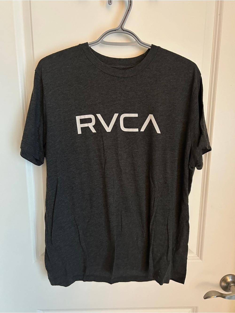RVCA Charcoal Crew Neck T-Shirt with White Logo
